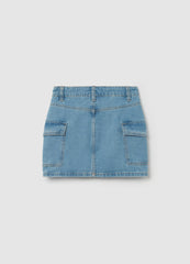 Denim Miniskirt With Pockets