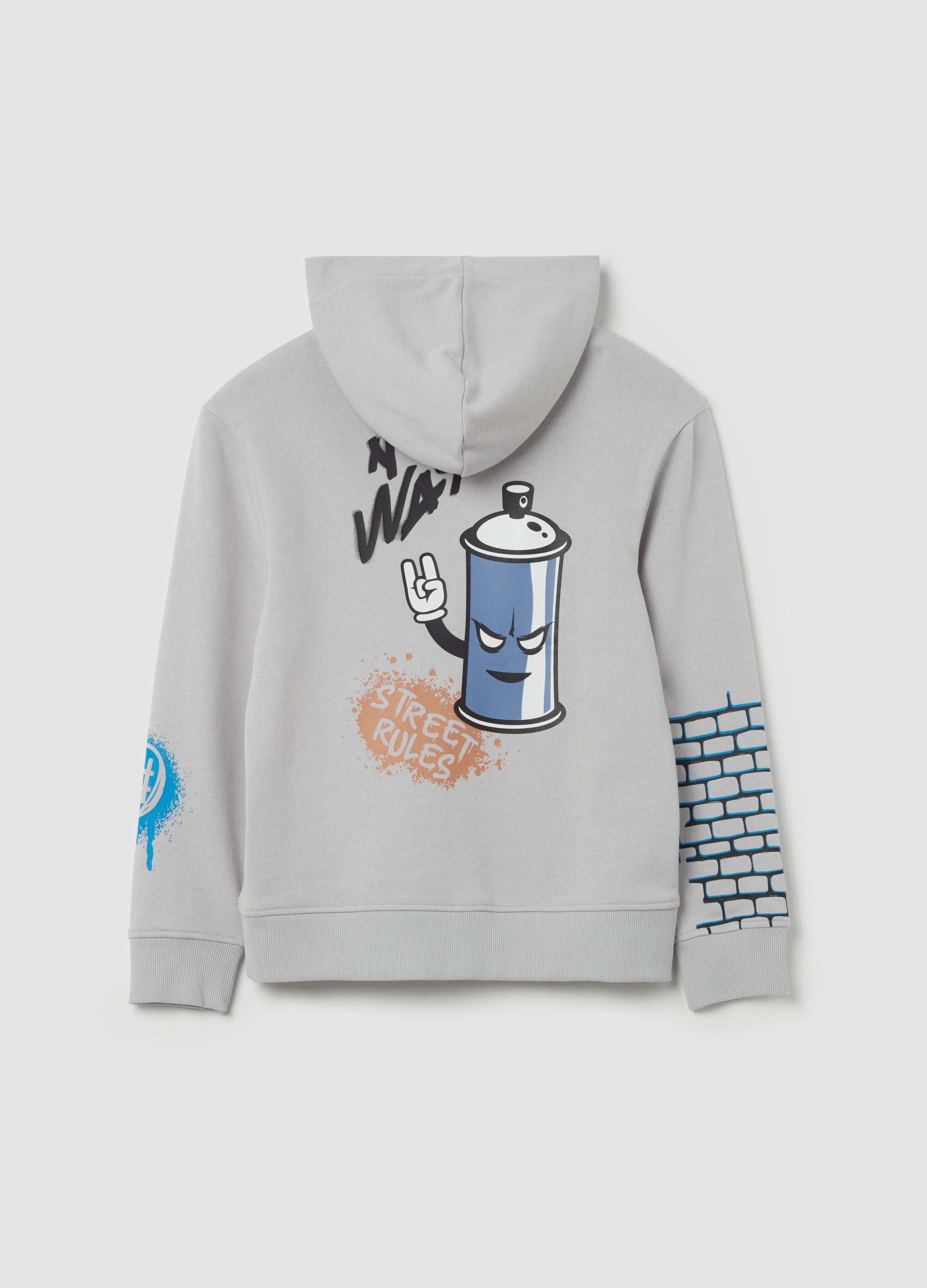 Ovs Sweatshirt With Hood And ''Runfast” Print