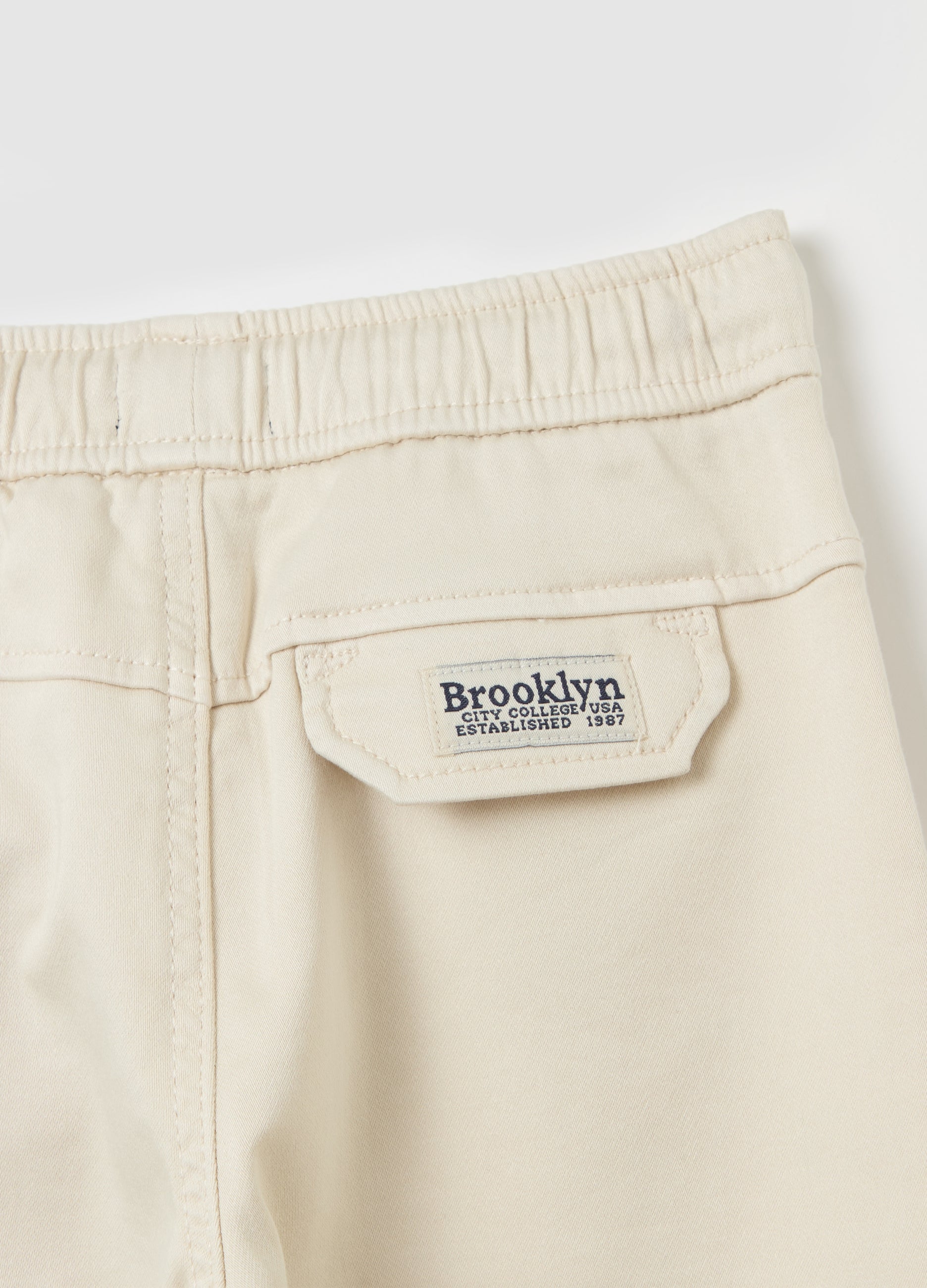 Stretch Cotton Joggers With Drawstring