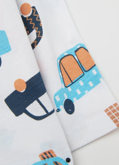 T-Shirt With Long Sleeves And Small Cars Print