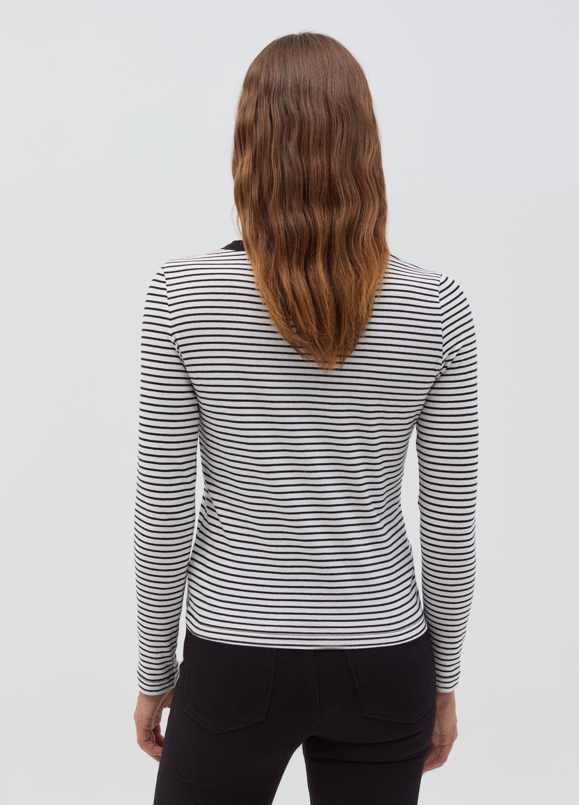 Slim Ribbed T-Shirt With Long Sleeves