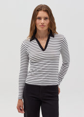 Long-Sleeved T-Shirt With Polo Neck