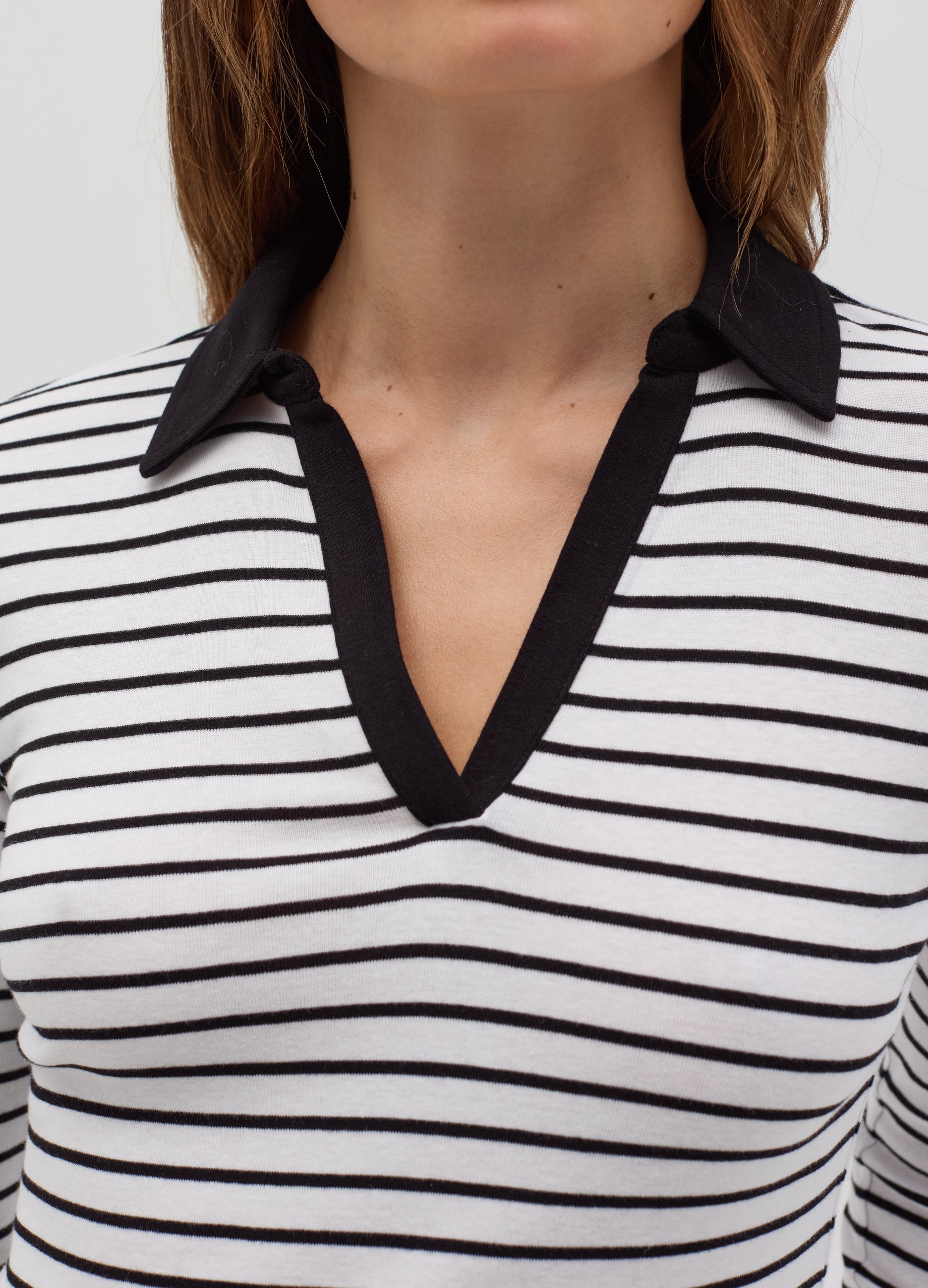 Long-Sleeved T-Shirt With Polo Neck