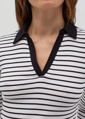 Long-Sleeved T-Shirt With Polo Neck
