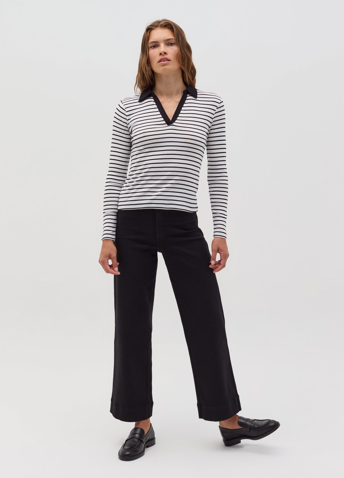 Long-Sleeved T-Shirt With Polo Neck