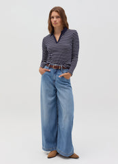 Long-Sleeved T-Shirt With Polo Neck