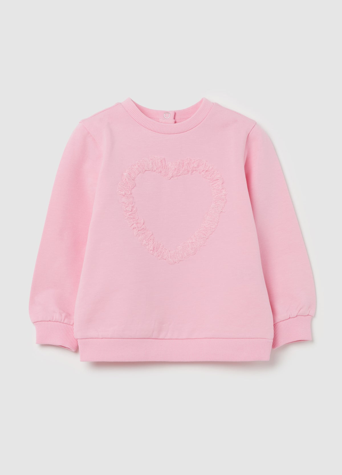 French Terry Sweatshirt With Tulle Heart