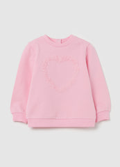 French Terry Sweatshirt With Tulle Heart
