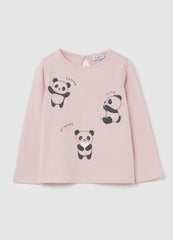 T-Shirt With Long Sleeves And Animals Print
