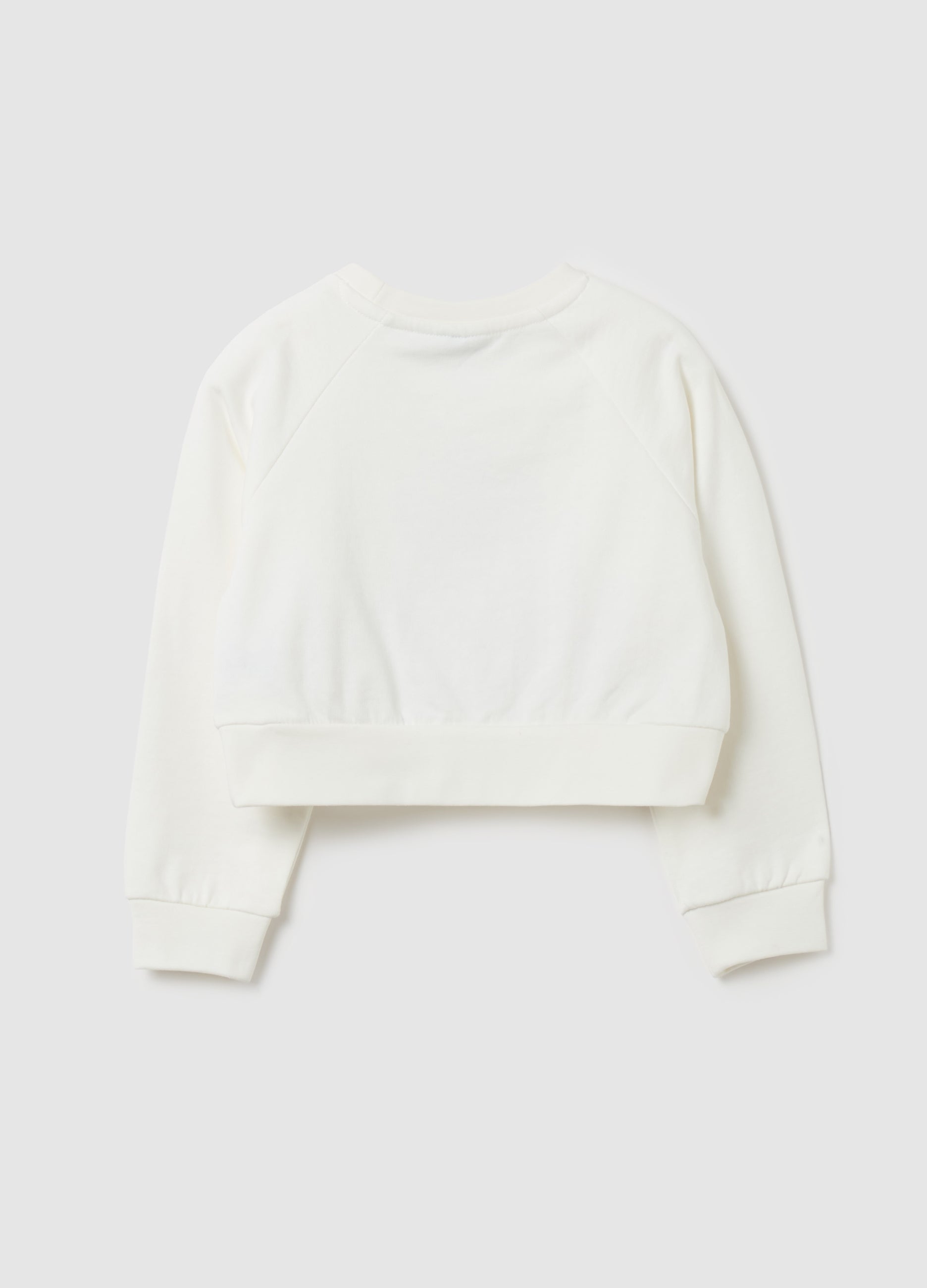 Cropped-Fit Sweatshirt With Hello Kitty Print