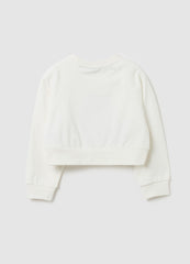 Cropped-Fit Sweatshirt With Hello Kitty Print