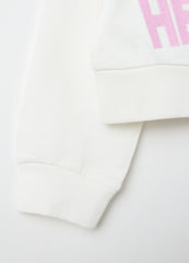 Cropped-Fit Sweatshirt With Hello Kitty Print