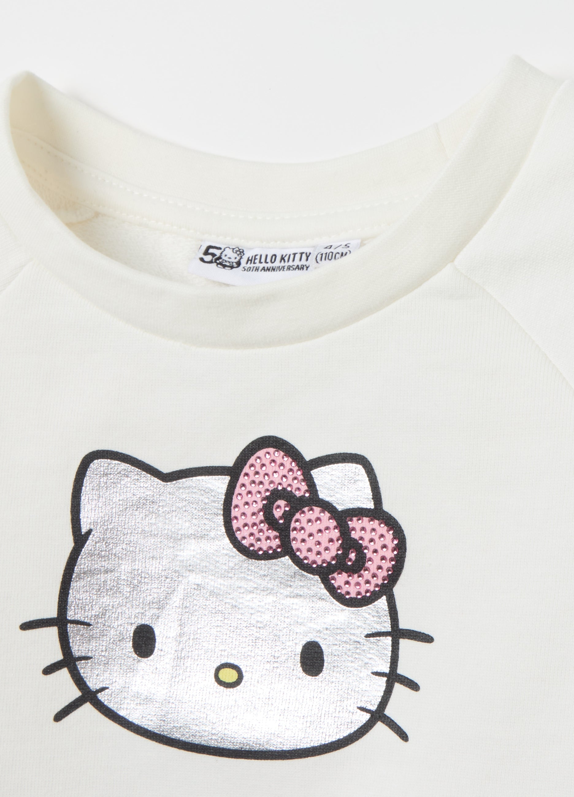 Cropped-Fit Sweatshirt With Hello Kitty Print