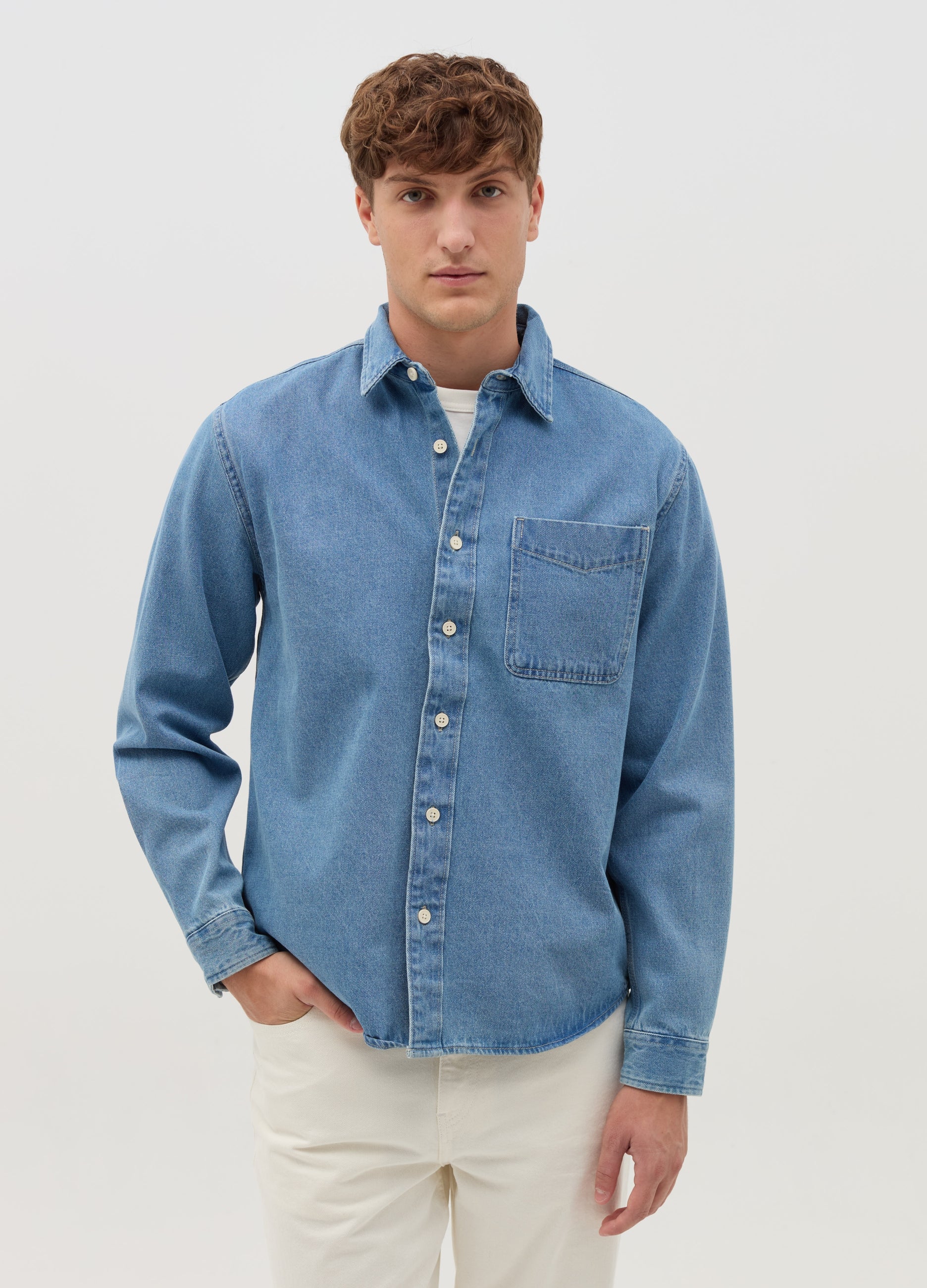 Denim Shirt With Pocket