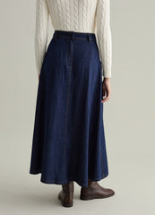 Long Full Skirt In Denim