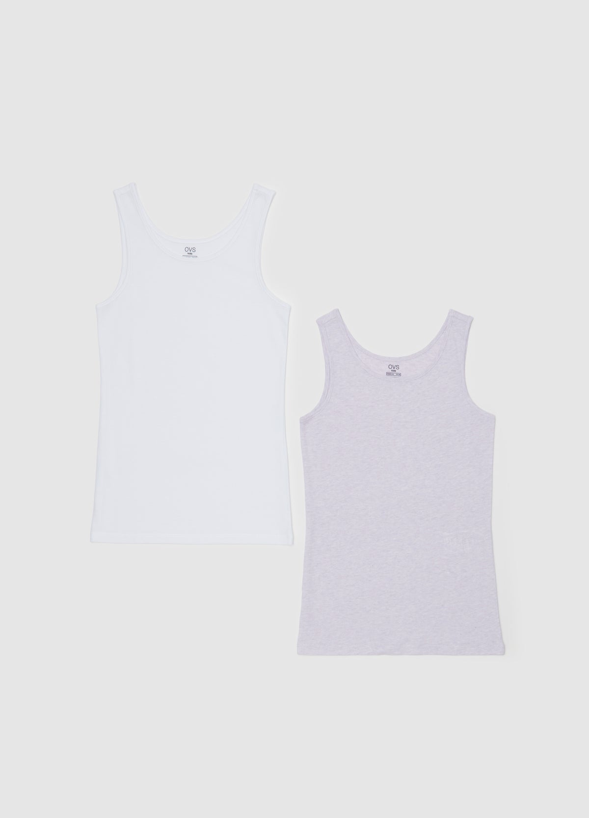 Ovs Two-Pack Organic Cotton Vests With Round Neck