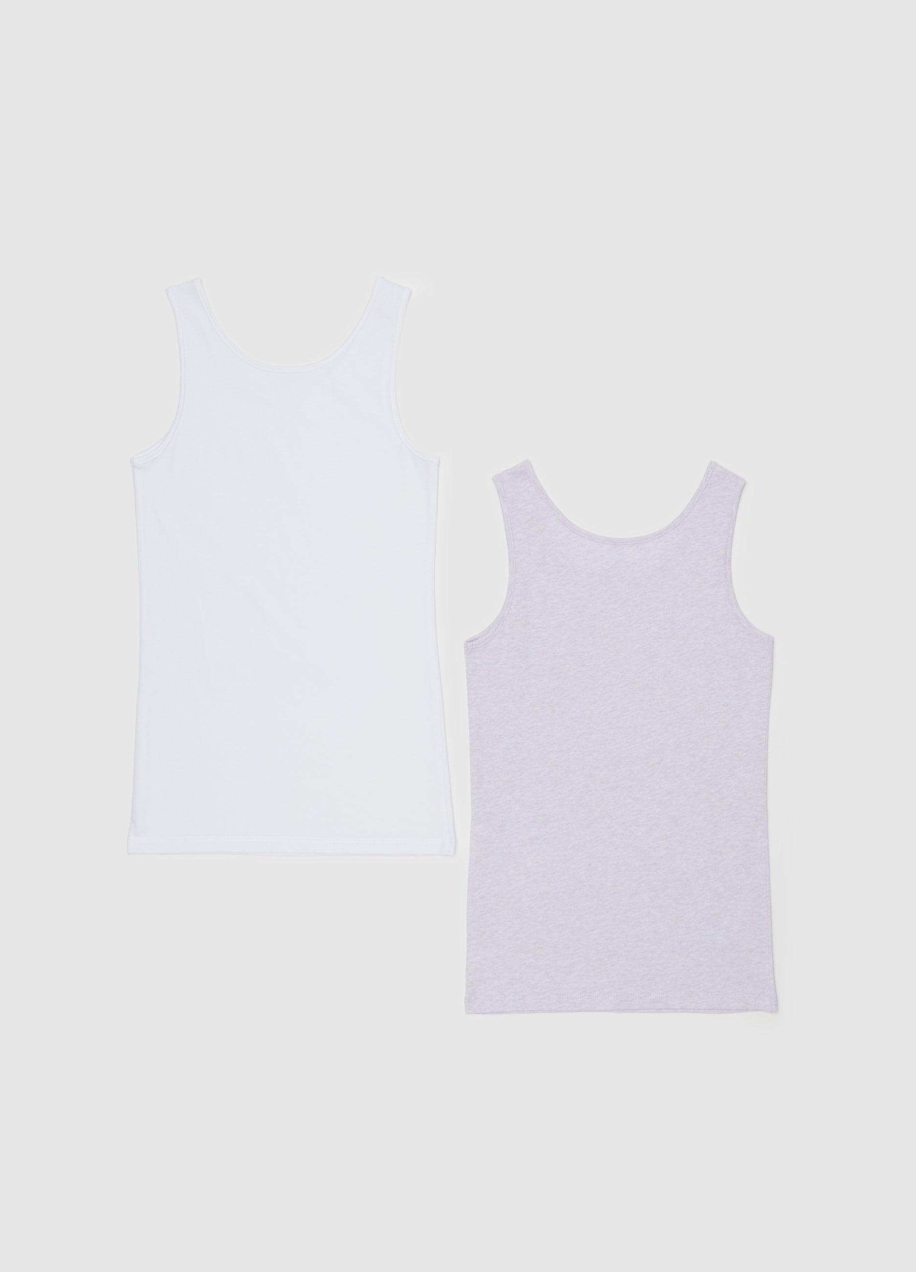 Ovs Two-Pack Organic Cotton Vests With Round Neck