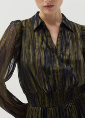 Long Shirt Dress In Striped Fil Coupã©