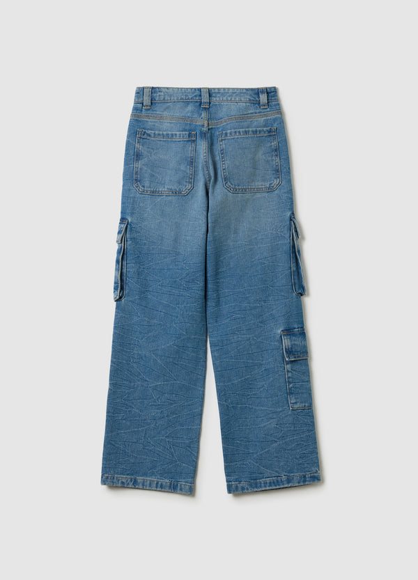 Ovs Cargo Jeans With Heart Print