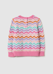 Ovs Cotton Pullover With Openwork Design