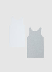 Ovs Two-Pack Racerback Vests In Organic Cotton