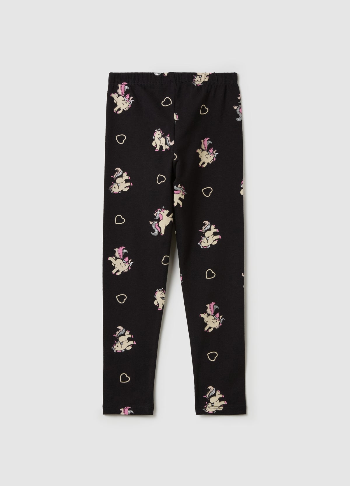 Ovs Stretch Cotton Leggings With Glitter Print
