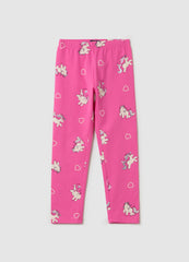 Ovs Stretch Cotton Leggings With Glitter Print