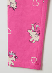 Ovs Stretch Cotton Leggings With Glitter Print