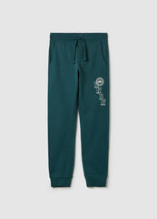 Ovs Fleece Joggers With Drawstring And Print