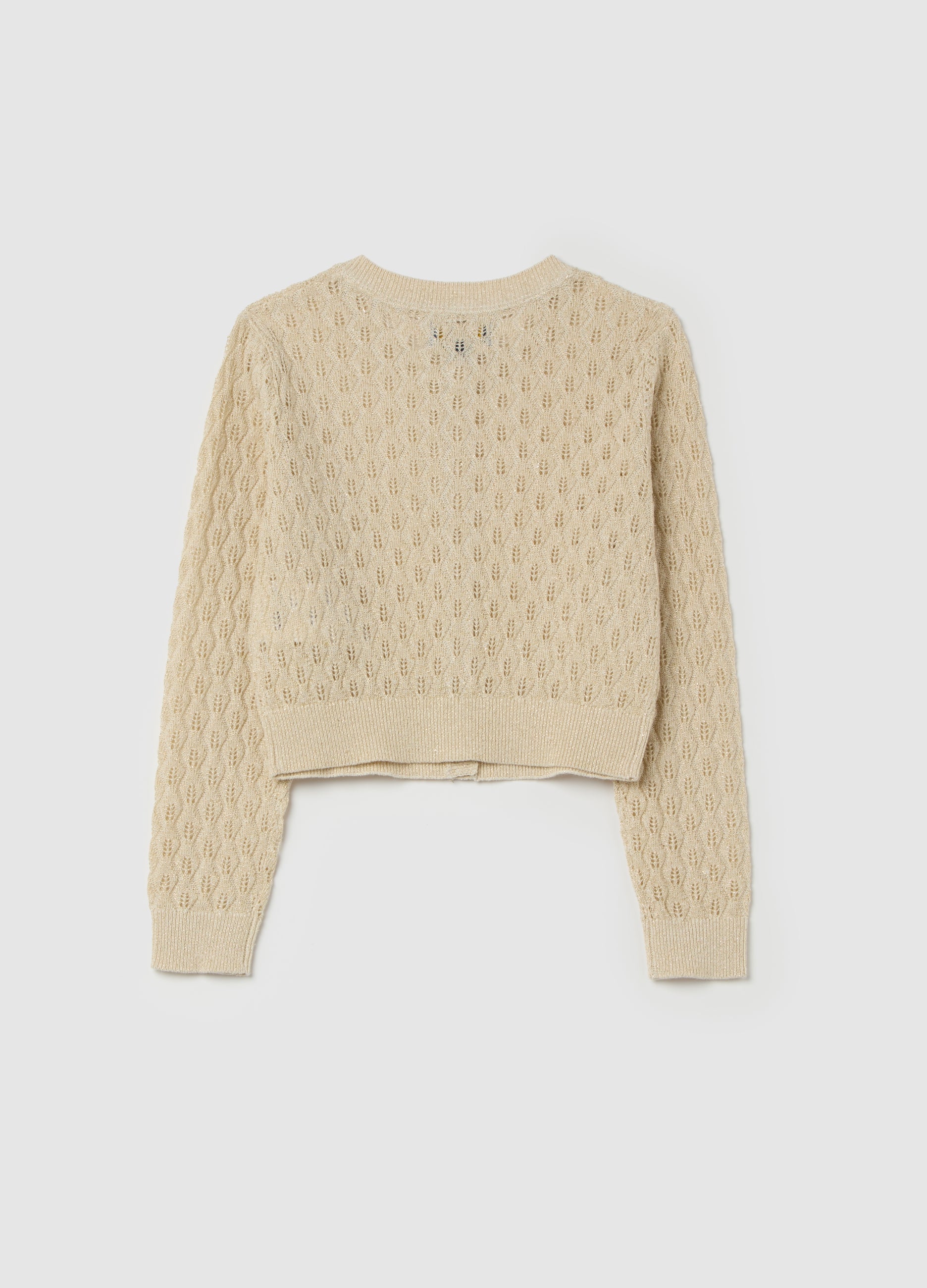 Ovs Cardigan With Openwork Design Lurex