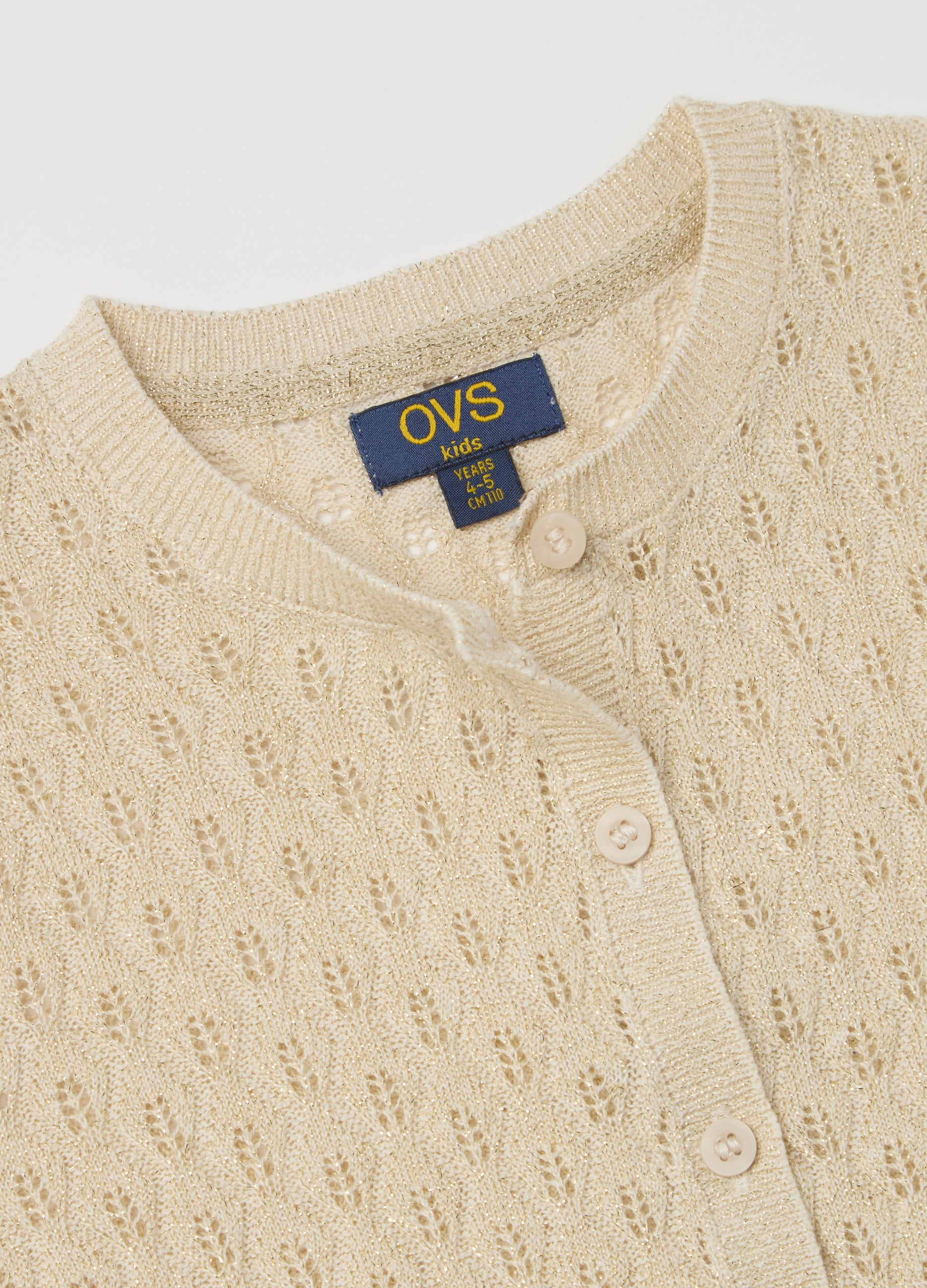 Ovs Cardigan With Openwork Design Lurex
