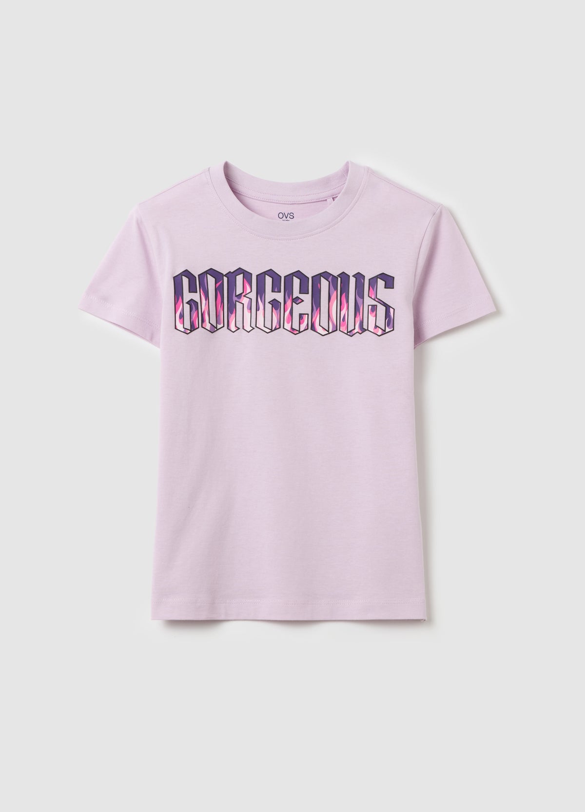 Ovs Cotton T-Shirt With ''Gorgeous'' Print