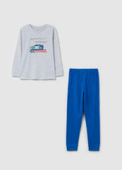 Ovs Cotton And Viscose Pyjamas With ''Going Fast To Sleep� Print