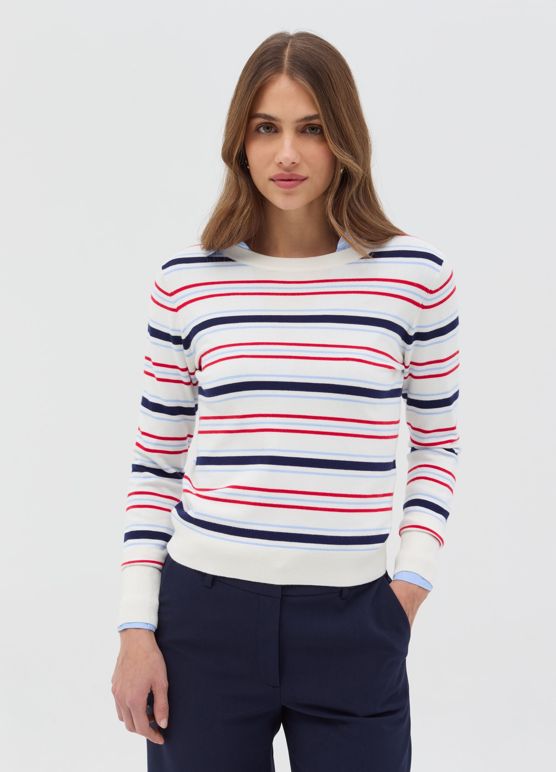 Ovs Long-Sleeved Top With Striped Pattern