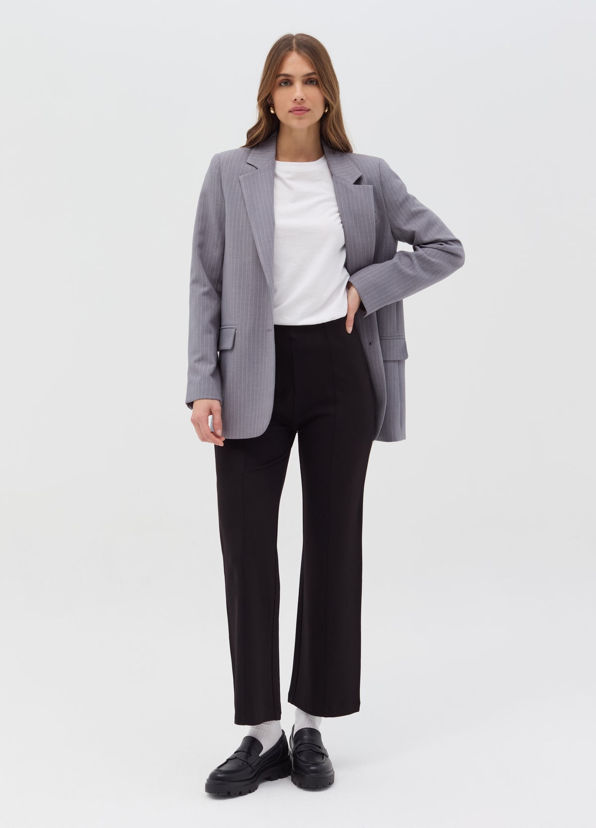Ovs Cigarette Trousers In Milano Stitch