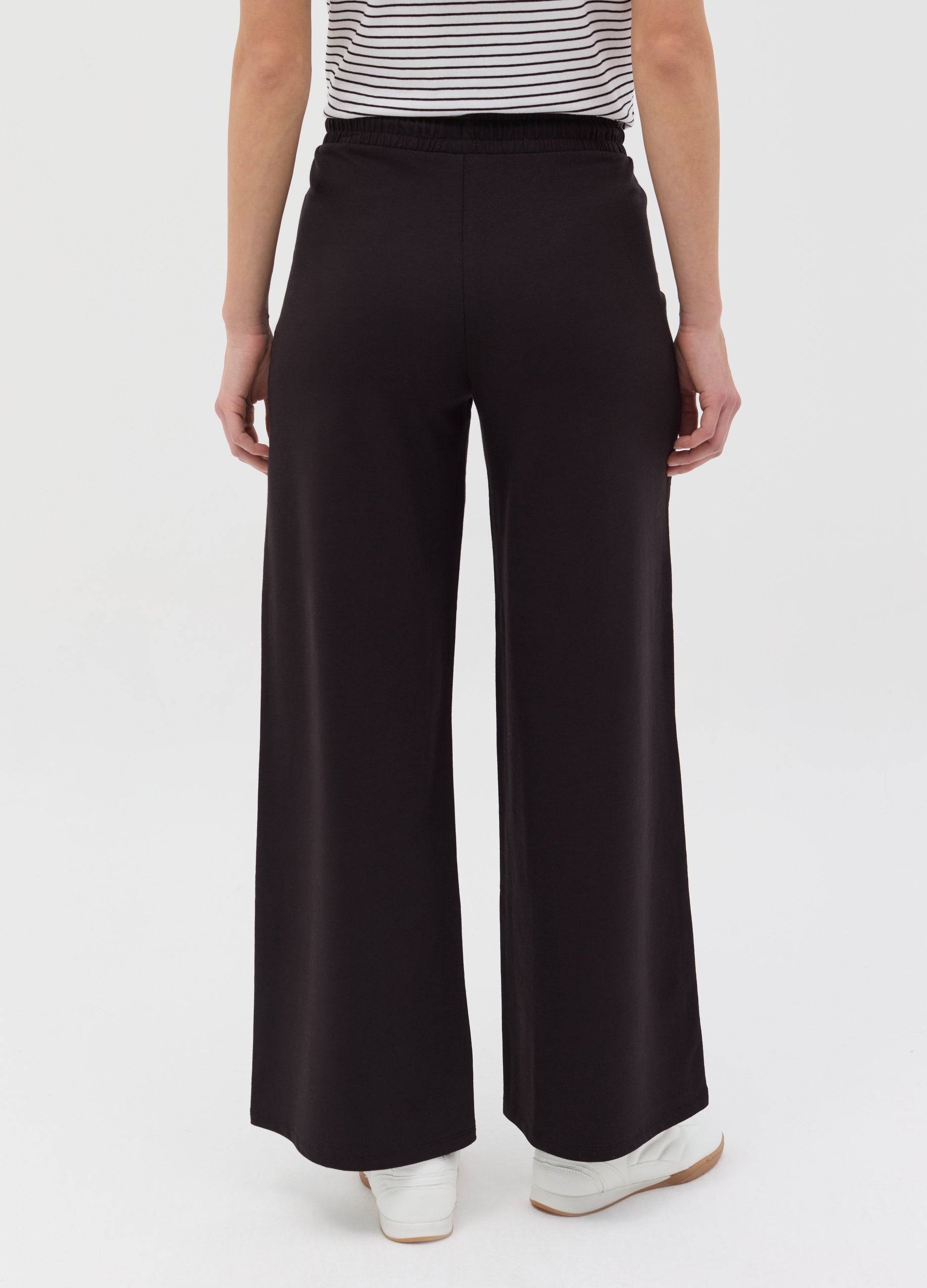 Wide-Leg Joggers In Fleece