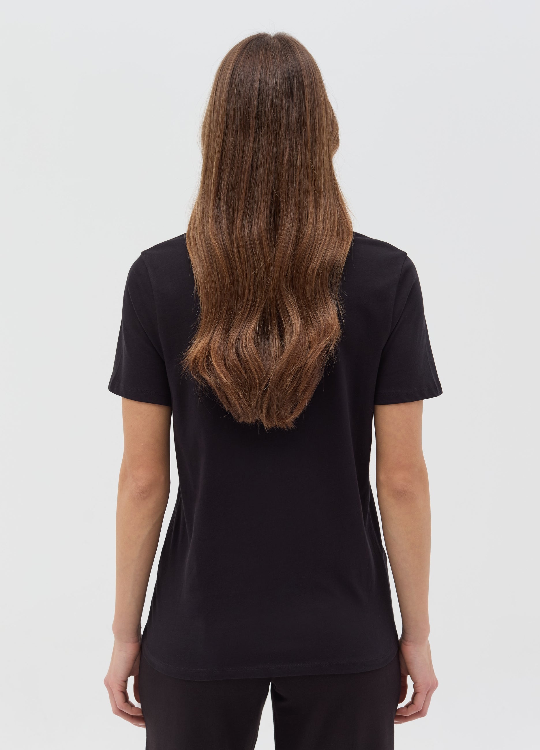 Ovs Organic Cotton T-Shirt With V Neck