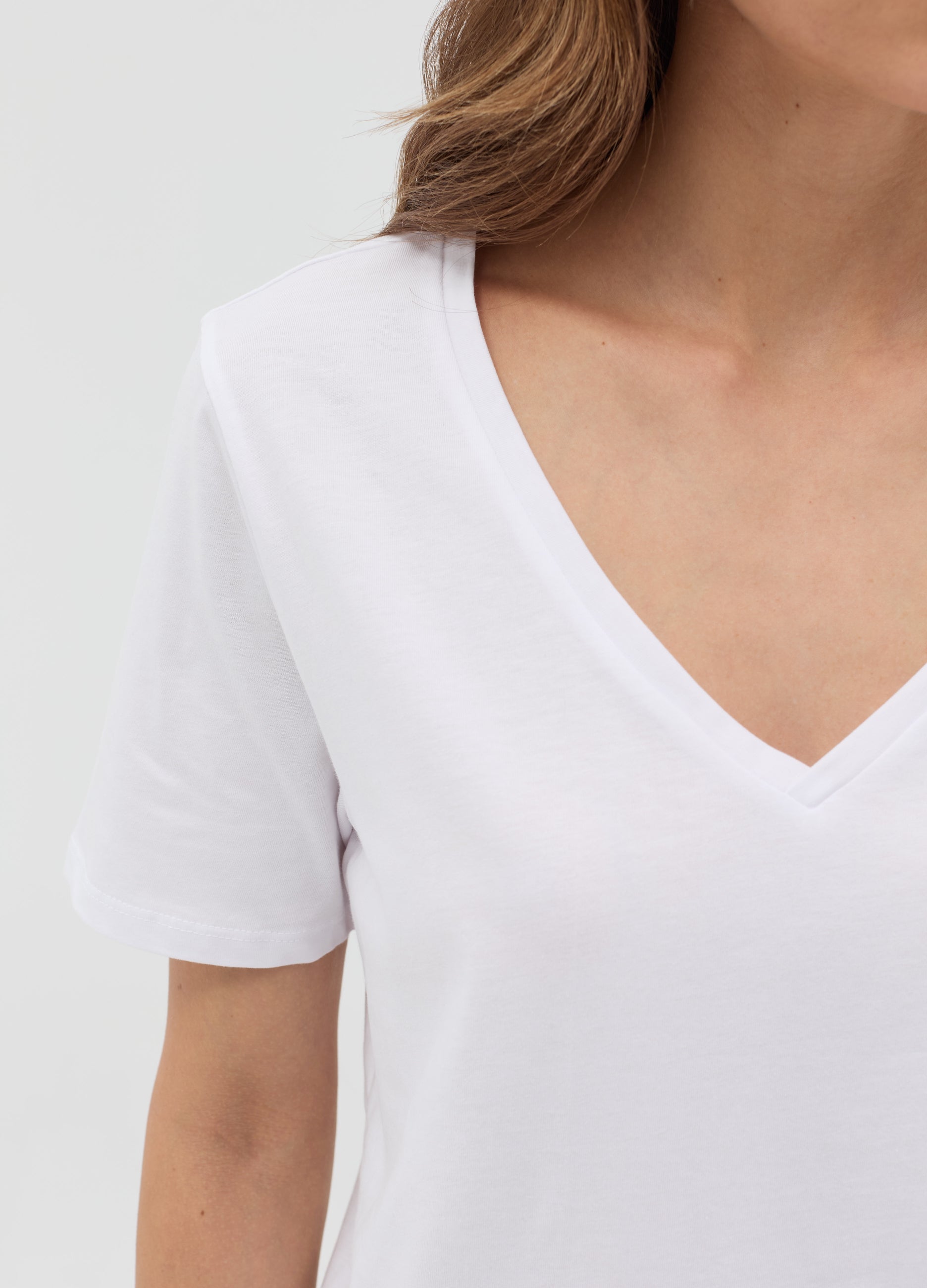 Ovs Essential V-Neck T-Shirt In Cotton