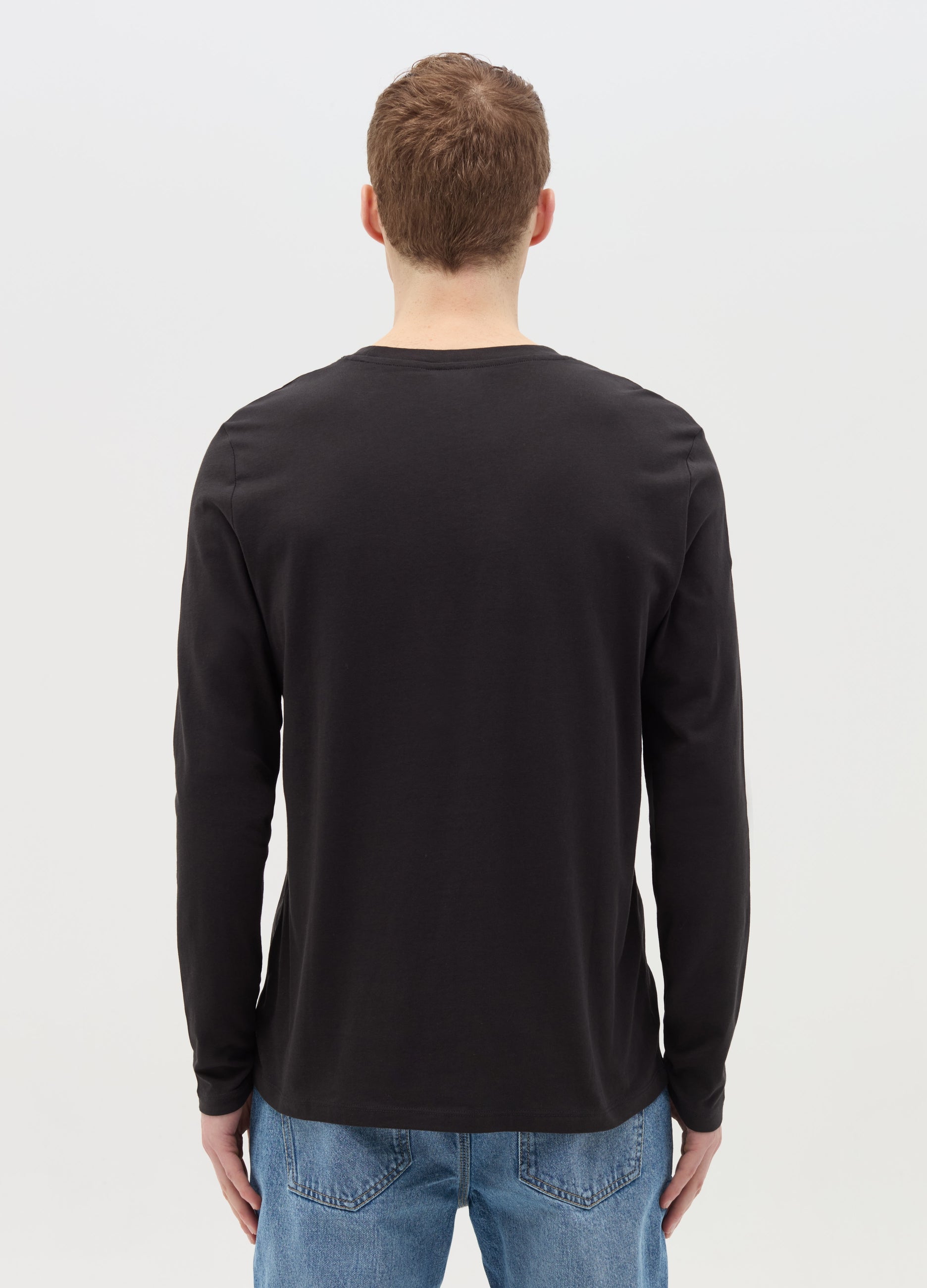 Ovs T-Shirt With Round Neck And Long Sleeves In Cotton