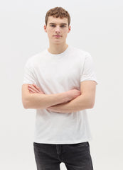 T-Shirt In Slub Cotton With Round Neck