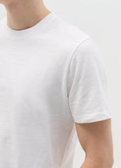 T-Shirt In Slub Cotton With Round Neck
