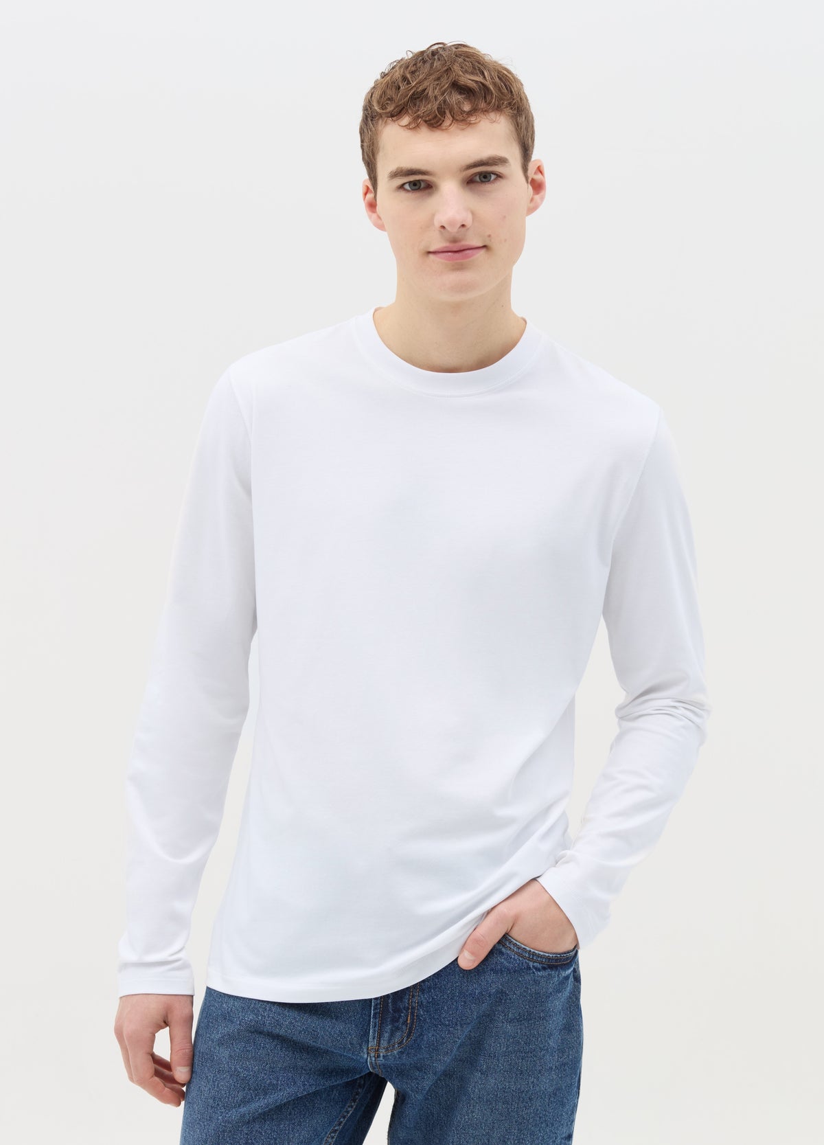 Ovs Long-Sleeved T-Shirt In Stretch Cotton