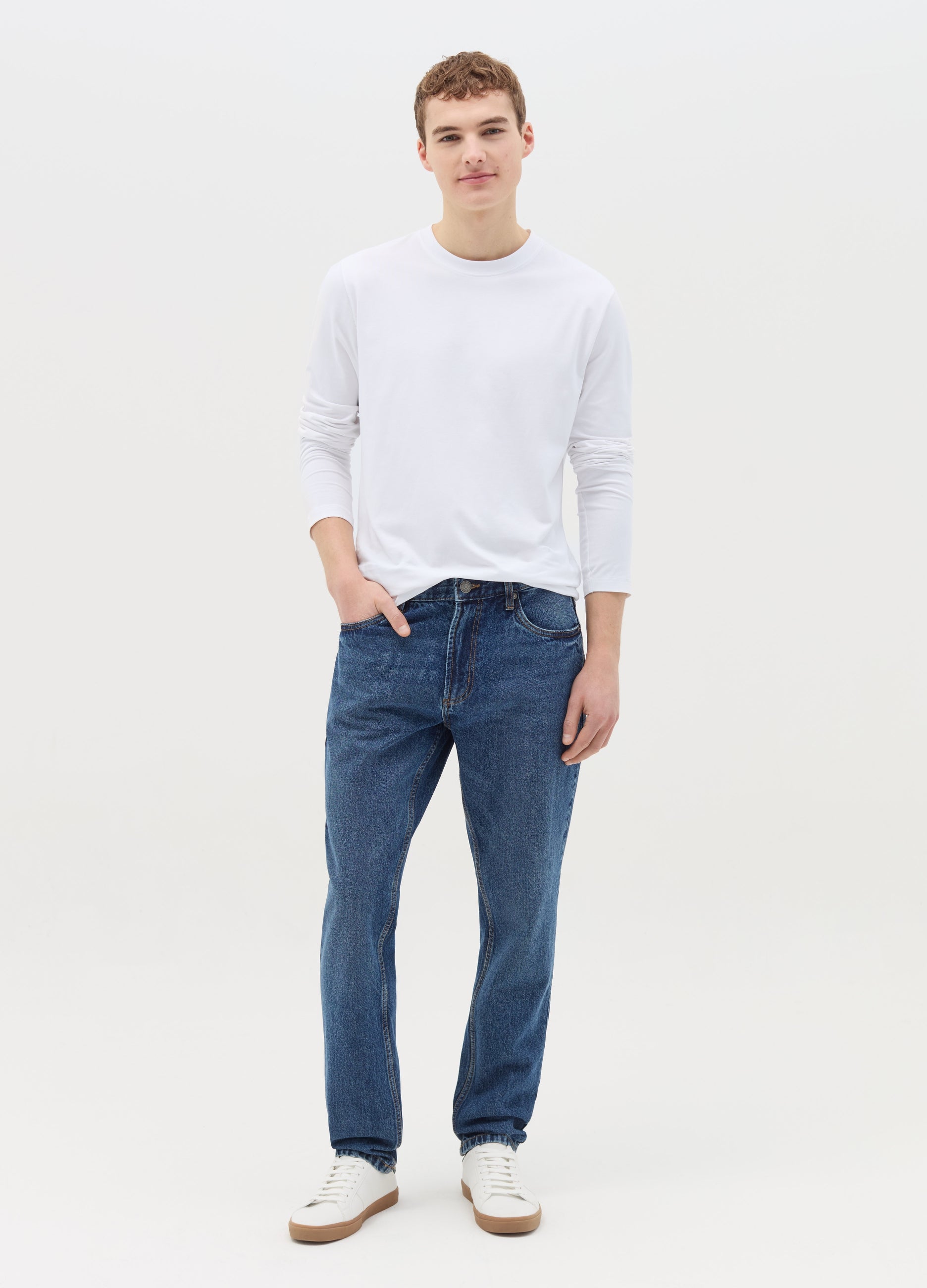 Ovs Long-Sleeved T-Shirt In Stretch Cotton