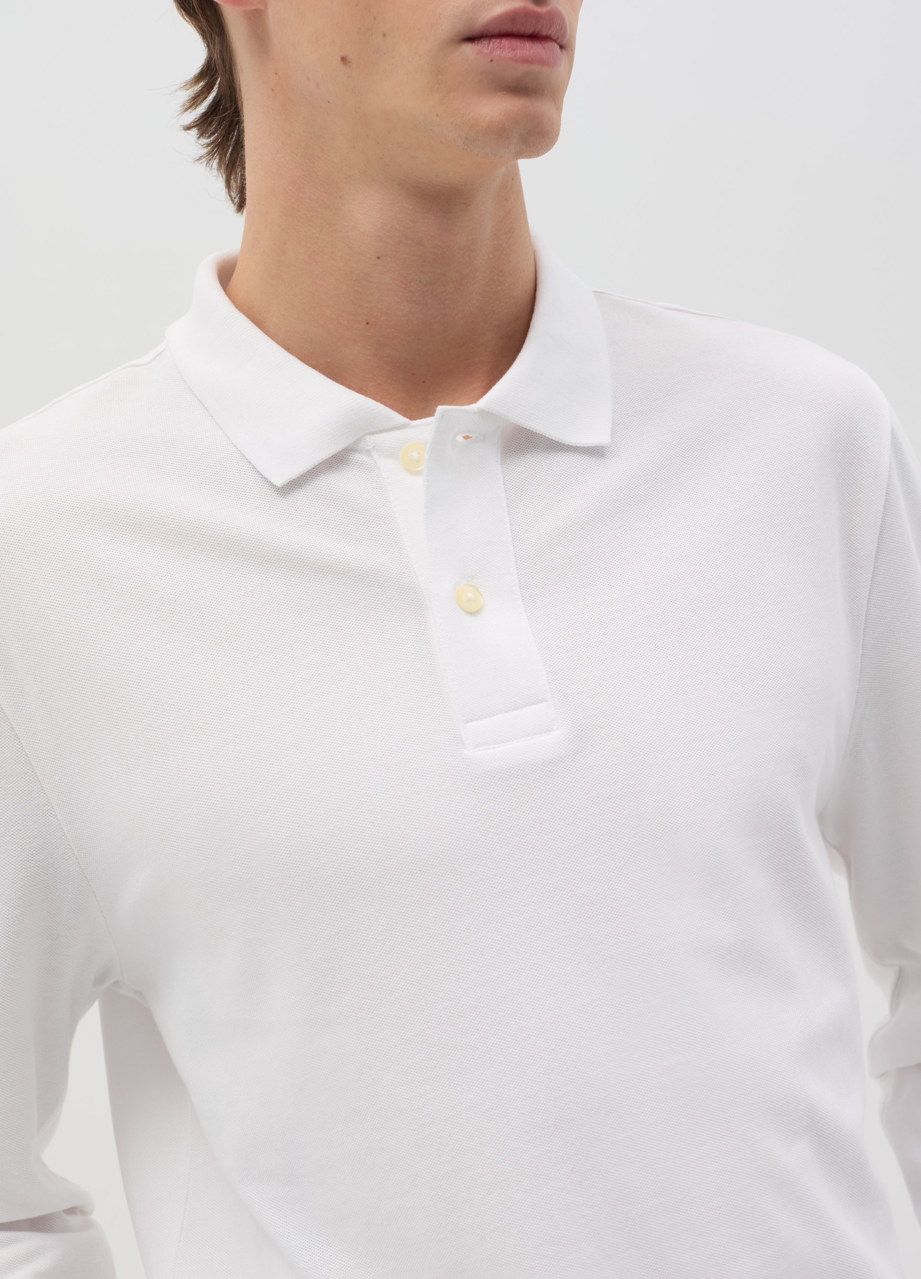 Ovs Long-Sleeved Polo Shirt In Organic Cotton