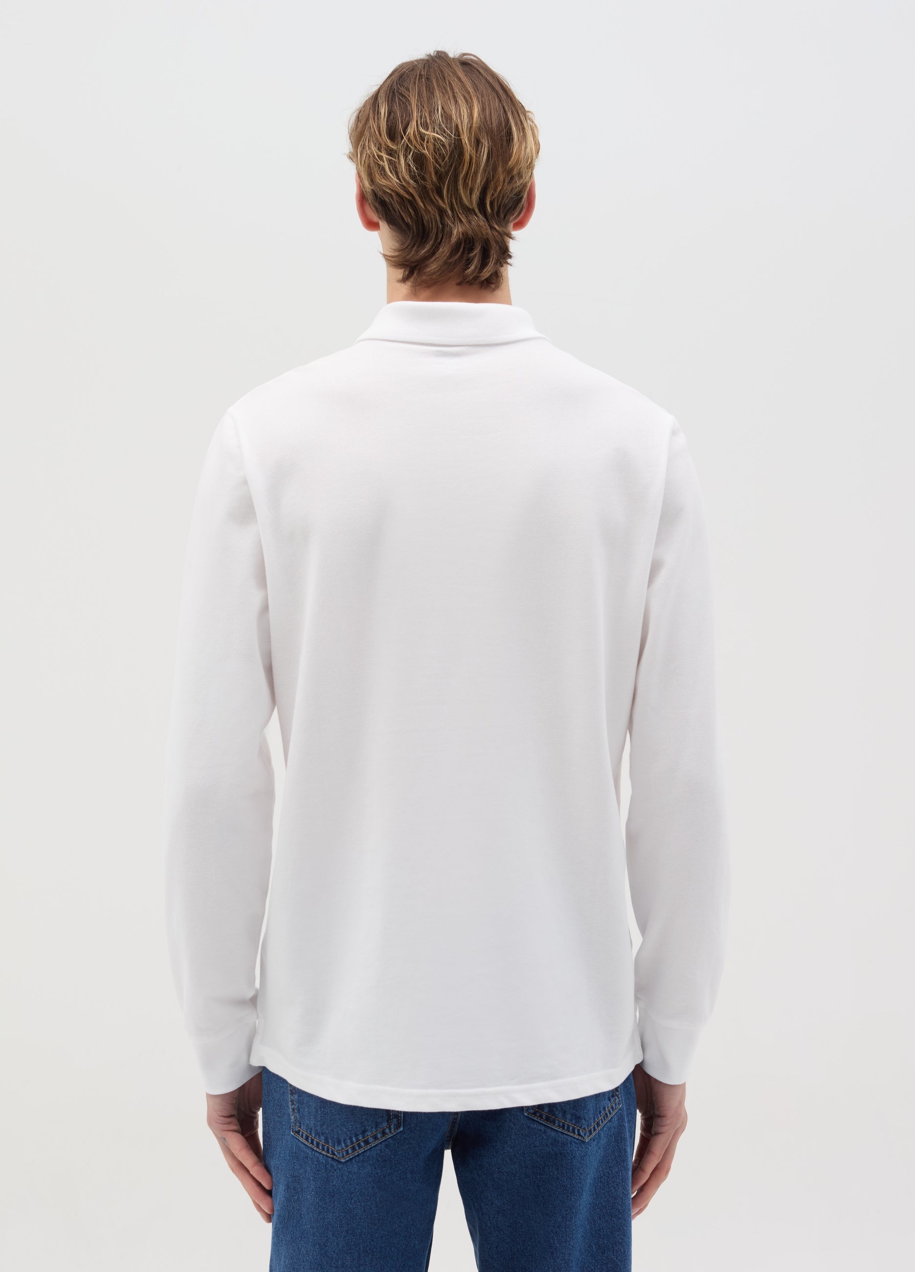 Ovs Long-Sleeved Polo Shirt In Organic Cotton