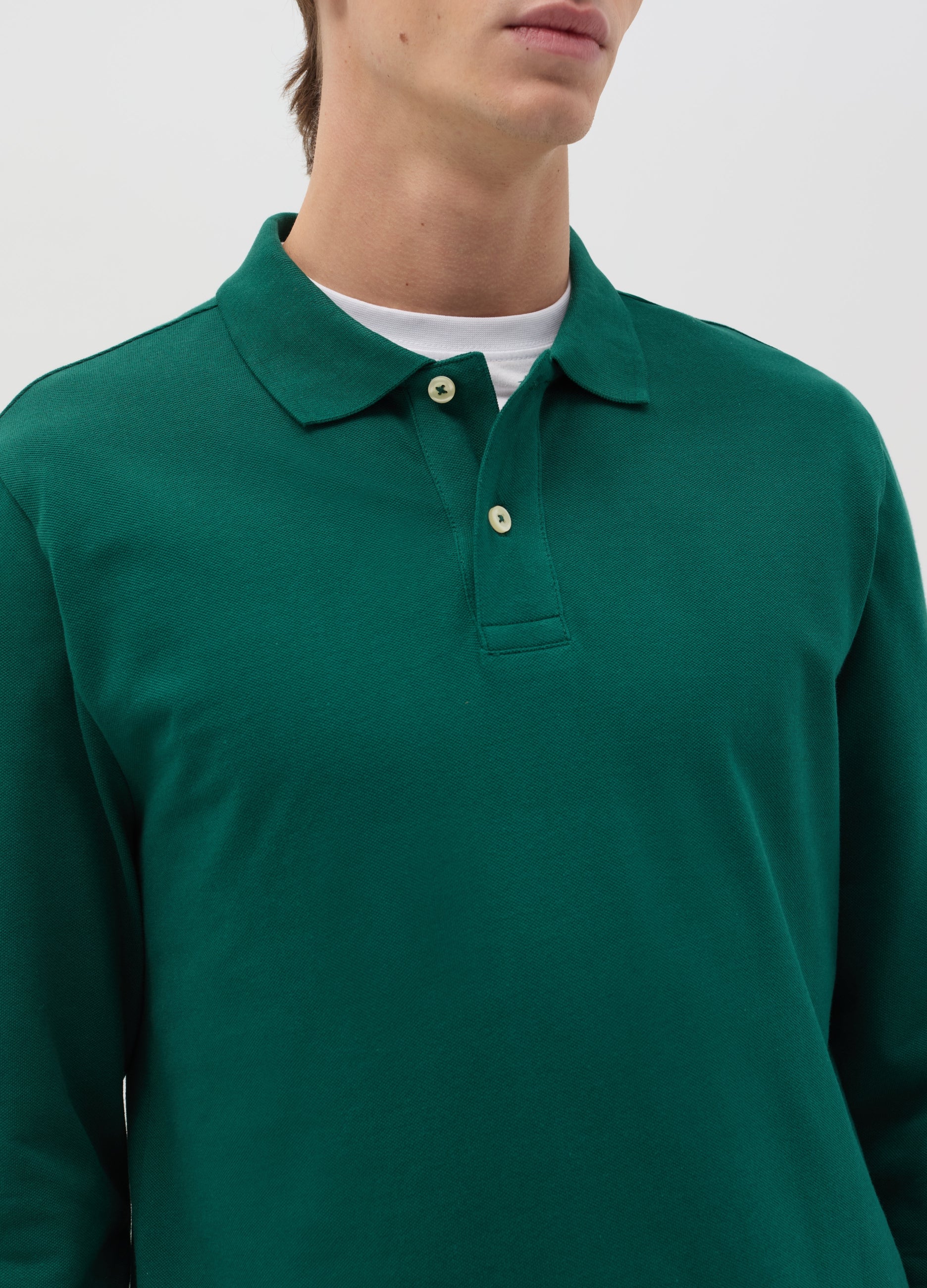 Ovs Long-Sleeved Polo Shirt In Organic Cotton
