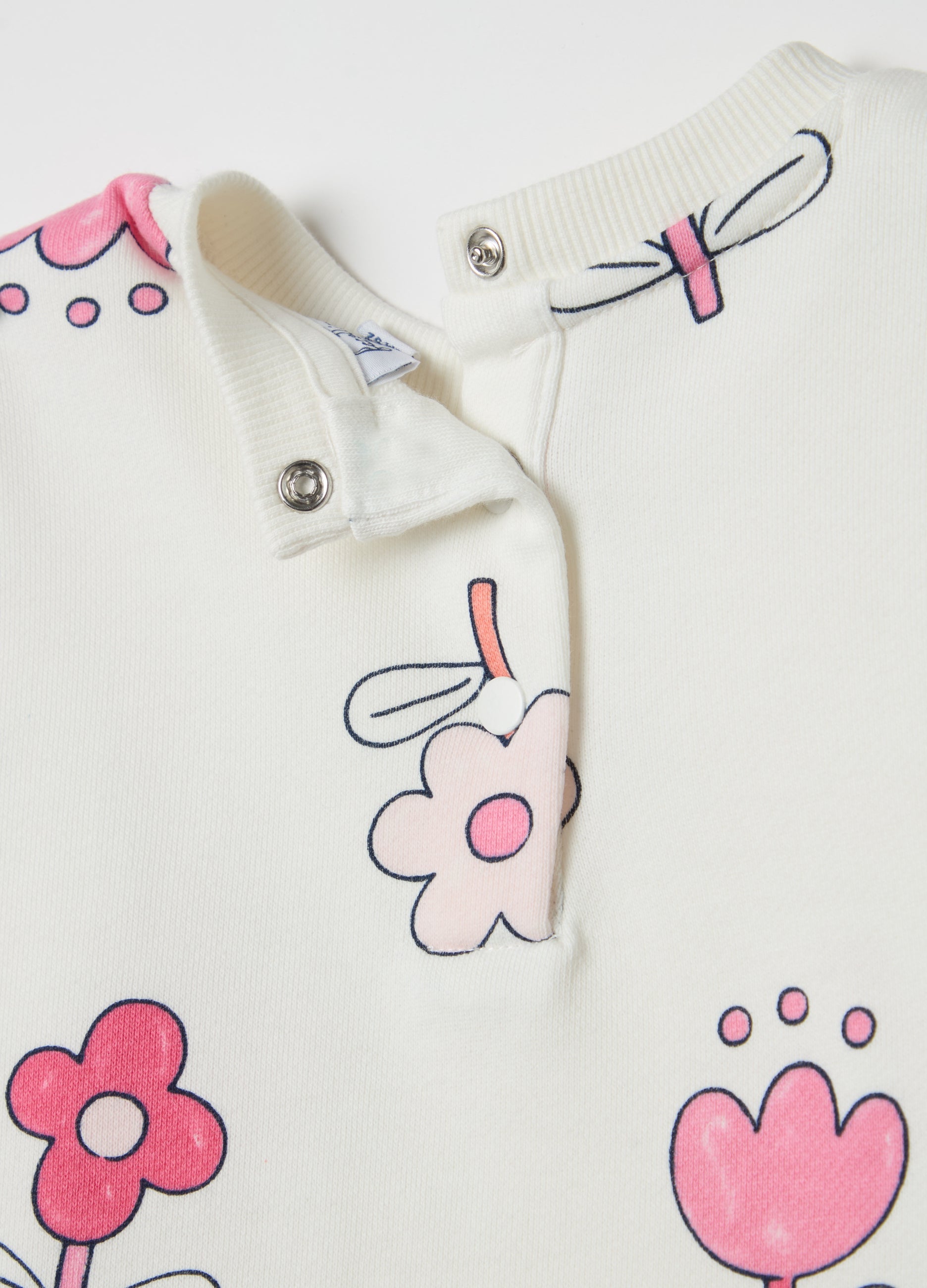 Ovs Cotton Jogging Set With Flowers Print
