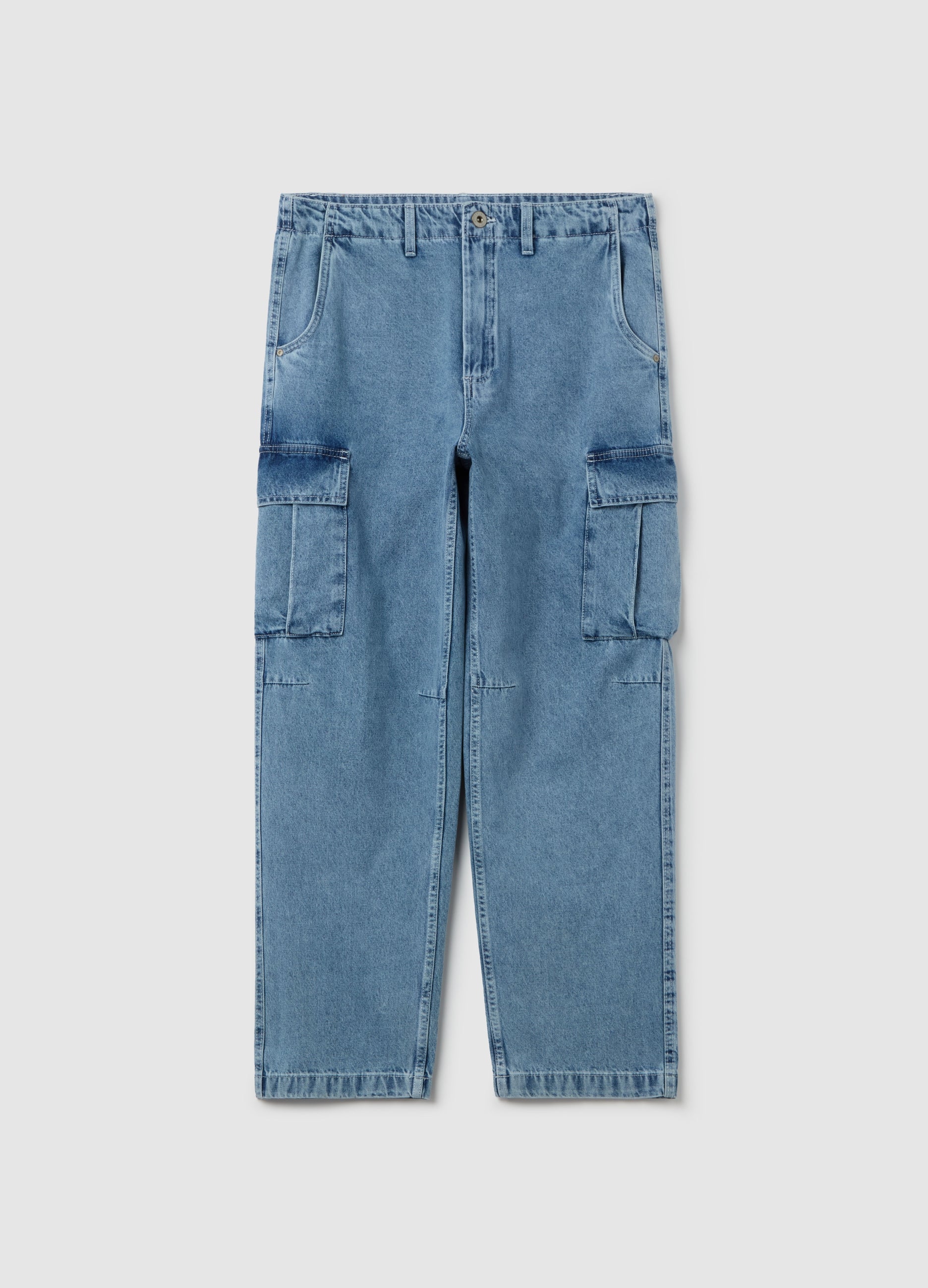 Ovs Acid Wash Cargo Jeans