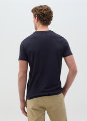 T-Shirt In Slub Cotton With Round Neck