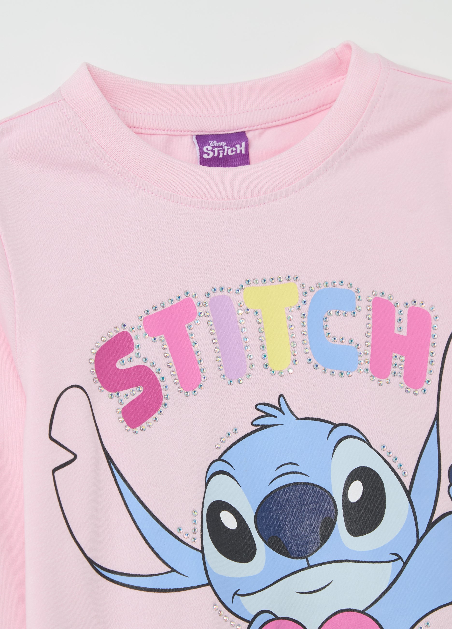 Ovs Long-Sleeved T-Shirt With Stitch Print